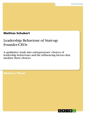 cover image of Leadership Behaviour of Start-up Founder-CEOs